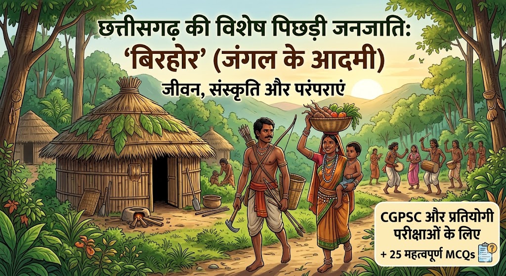 CG GK : "बिरहोर जनजाति" के बारे में 25 महत्वपूर्ण बहुविकल्पीय प्रश्न (MCQ) birhor janjati chhattisgarh hindi