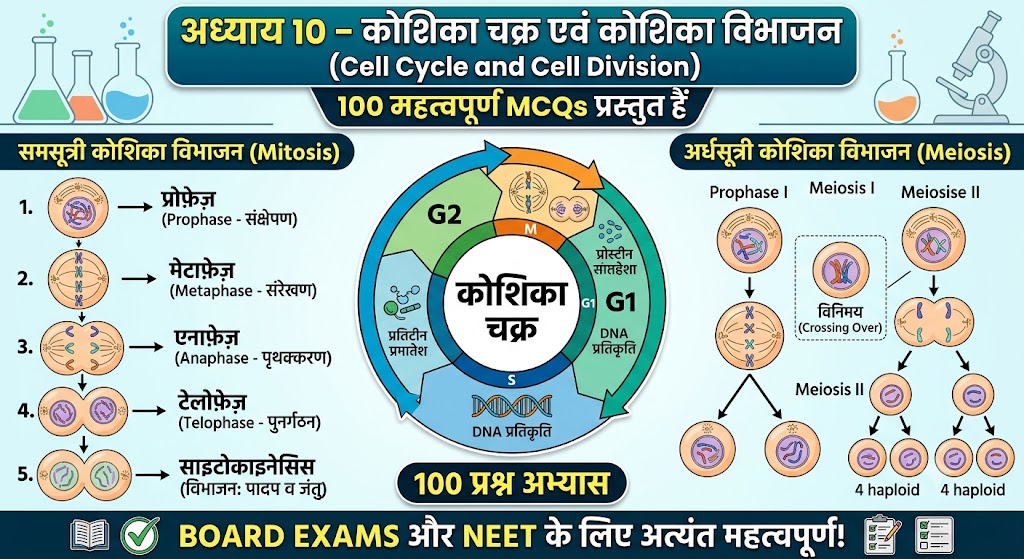 Science GK : “कोशिका चक्र एवं कोशिका विभाजन” पर आधारित हैं 100 महत्वपूर्ण MCQs cell cycle and cell division mcq hindi