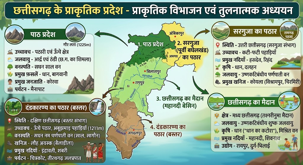 chhattisgarh ke prakritik pradesh