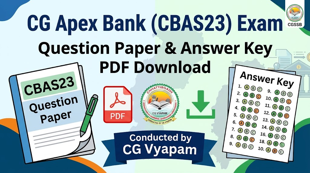 CG Apex Bank Question Paper & Answer Key PDF | CBAS23 cg apex bank previous year question paper pdf download