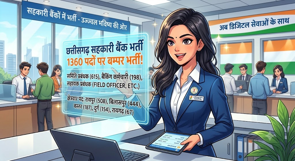 छत्तीसगढ़ सहकारी बैंकों में 1360 पदों पर बम्पर भर्ती 2026-27 cg cooperative bank recruitment 1360 posts 2026