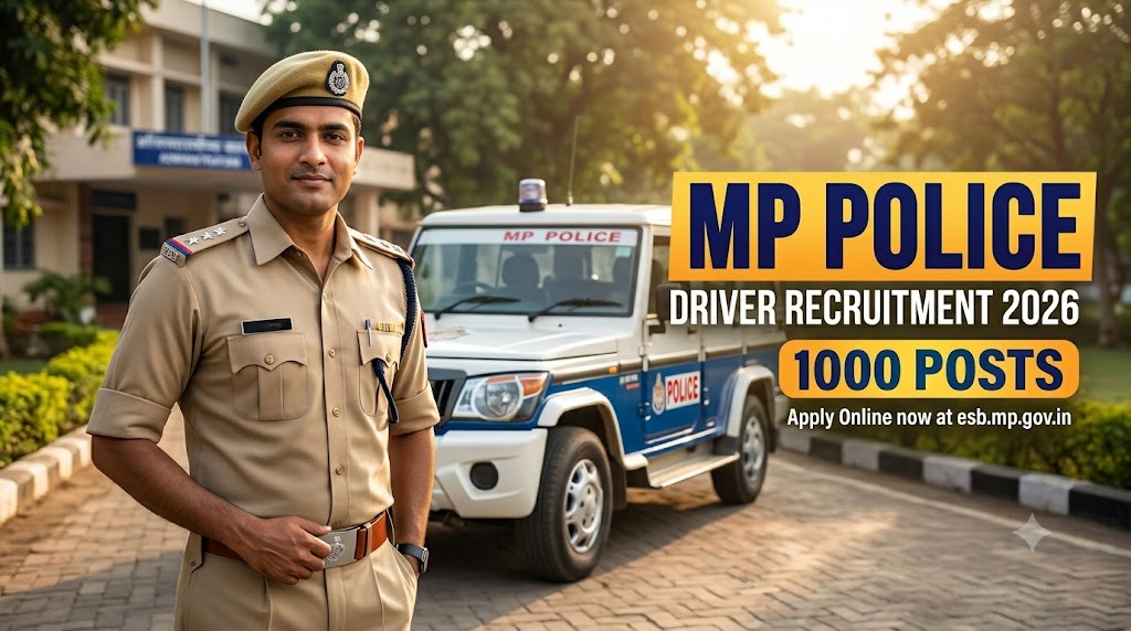 MP Police Driver Recruitment 2026: 1000 पदों पर भर्ती mp police constable driver recruitment 2026